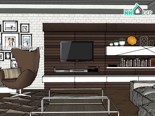Nội thất phòng khách,nội thất phòng khách đẹp,model su nội thất phòng khách,phòng khách sketchup