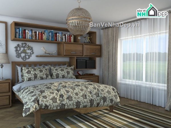 sketchup nội thất,nội thất đẹp,nội thất phòng ngủ,phòng ngủ sketchup