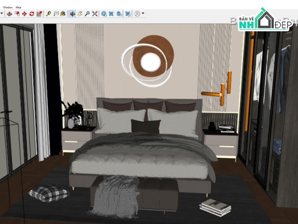 Nội thất phòng ngủ sketchup,phòng ngủ sketchup,sketchup nội thất phòng ngủ,nội thất phòng ngủ