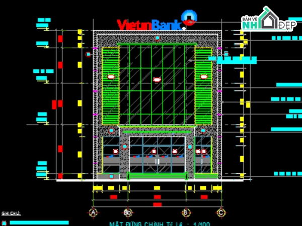 kiến trúc ngân hàng,bản vẽ ngân hàng,kết cấu ngân hàng