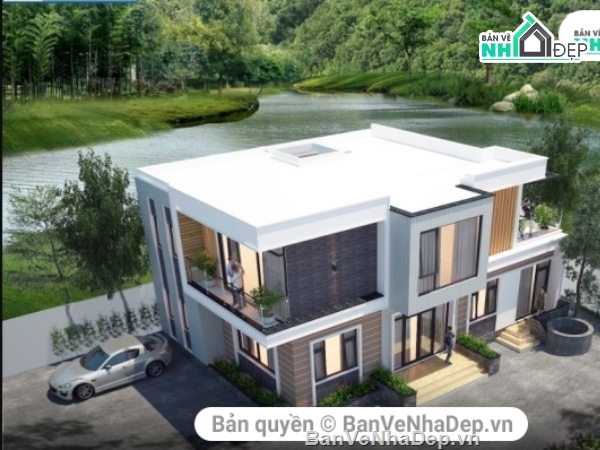 Phối cảnh biệt thự,Phối cảnh biệt thự 2 tầng,file 3dmax phối cảnh,phối cảnh biệt thự 3dmax