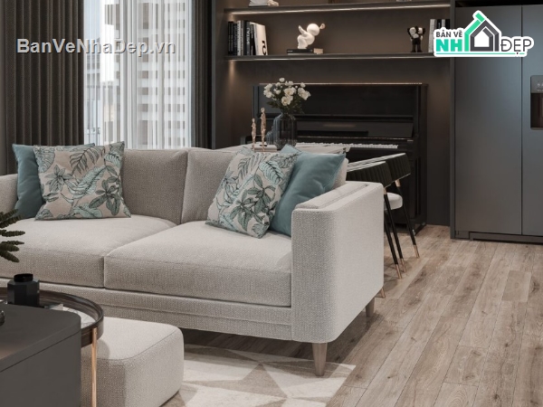 phòng ngủ sketchup,sketchup phòng khách,file sketchup phòng khách