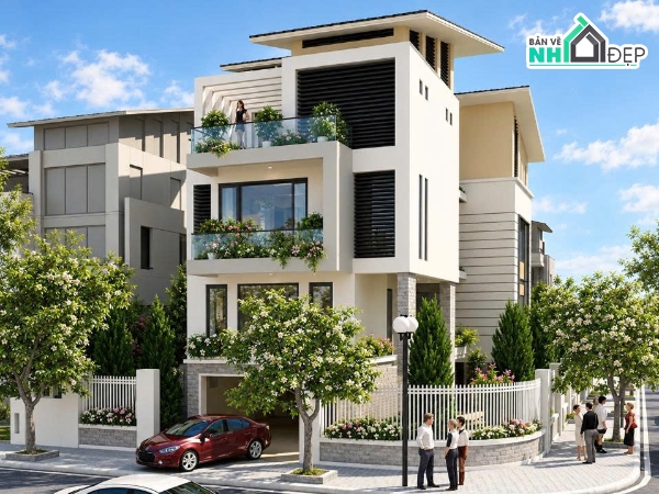 phương án biệt thự 3 tầng,biệt thự 9x16m,thiết kế biệt thự 9x16,mẫu biệt thự 3 tầng,Phương án biệt thự 3 tầng 9x16m