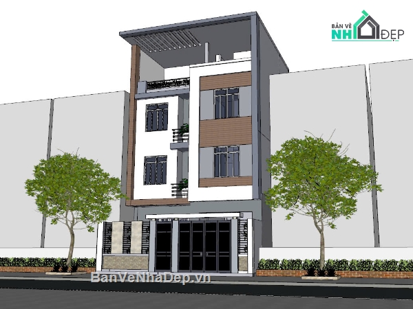 Phương án thiết kế nhà 6x10m,thiết kế nhà 6x10m,Bản vẽ nhà phố 3.5 tầng,Thiết kế nhà phố 4 tầng,NHà phố mặt tiền 6m