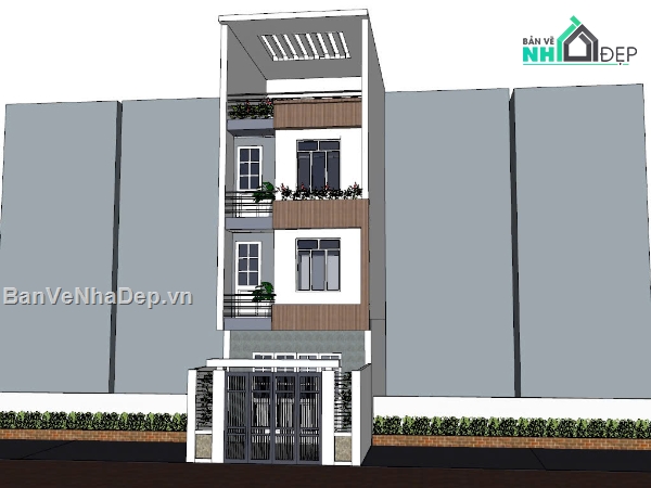 nhà 5 x 15m,Nhà phố 4 tầng KT 5x15m,Mẫu nhà phố mặt tiền 5m,Nhà phố 3.5 tầng kích thước 5x15m