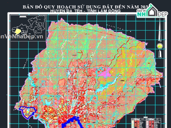 Đạ Teh,Sử dụng đất,Huyện Da teh,huyện Đạ Tẻ,Sử dụng đất Đạ Teh,SDĐ 2030