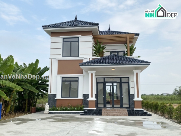 Biệt thự 2 tầng,bản vẽ biệt thự 2 tầng,file revit biệt thự 2 tầng,biệt thự 2 tầng 8x10m