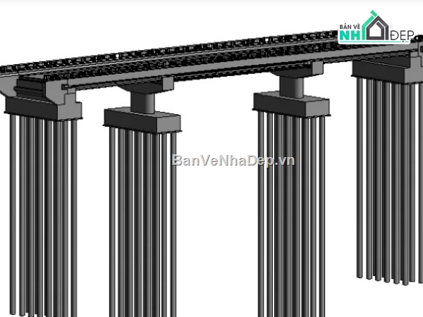 cầu dầm 3 nhịp,revit cầu dầm 3 nhịp,cầu dầm 3 nhịp file revit