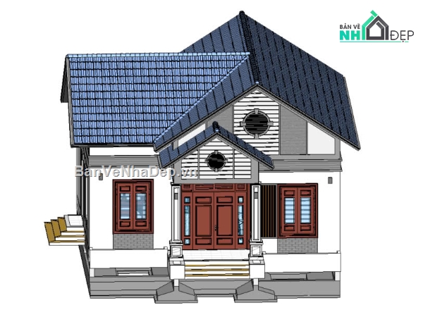 kiến trúc nhà mái thái,Nhà mái thái đẹp,File revit nhà,revit full,Revit đầy đủ nhà mái thái