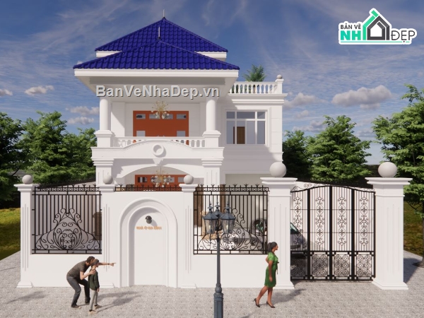 biệt thự tân cổ điển đẹp,biệt thự 3 tầng,biệt thự cổ điển 3 tầng,revit biệt thự 3 tầng