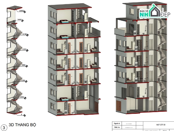 Chung cư mini,chung cư 7 tầng,revit chung cư mini