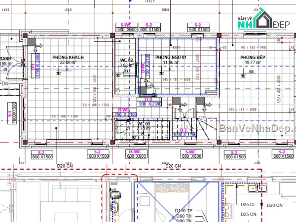nhà phố 2 tầng,revit nhà phố 2 tầng,file revit nhà phố 2 tầng