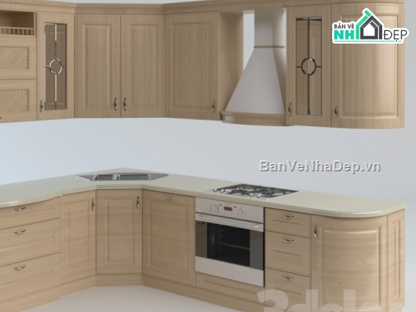 thiết kế bếp,thiết kế bếp tân cổ điển,thiết kế bếp đẹp,3dmax tủ bếp