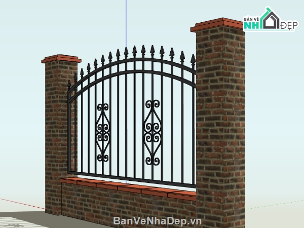 dựng 3d su mẫu hàng rào cnc,hàng rào cnc dựng file sketchup,model su mẫu hàng rào cnc