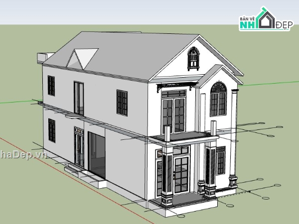 Nhà phố 2 tầng,model su nhà phố 2 tầng,file su nhà phố 2 tầng