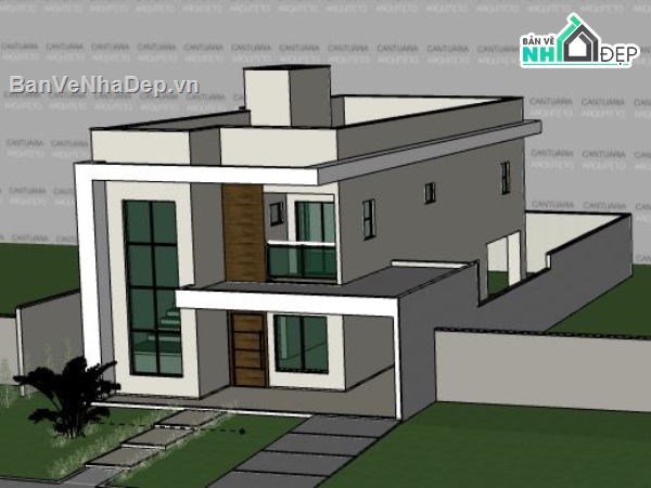 Nhà phố 2 tầng,file su nhà phố 2 tầng,nhà phố 2 tầng model su