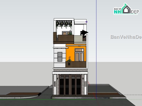 Nhà phố 3 tầng,model su nhà phố 3 tầng,file su nhà phố 3 tầng