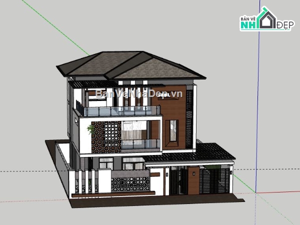 Biệt thự 3 tầng,Model su biệt thự 3 tầng,file su biệt thự 3 tầng