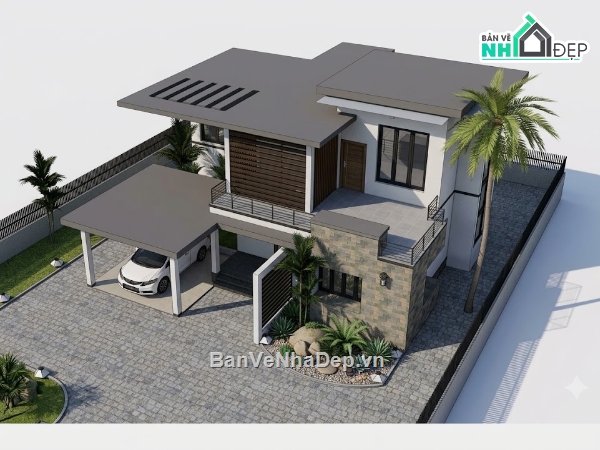 biệt thự 2 tầng,sketchup biệt thự 2 tầng,biệt thự 2 tầng file su