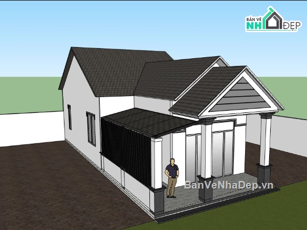 nhà cấp 4,Model su nhà cấp 4,nhà cấp 4 file su