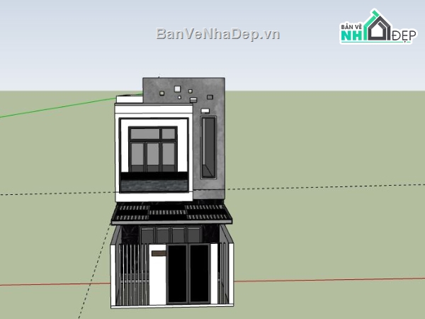 Nhà phố 2 tầng,Model su nhà phố 2 tầng,file su nhà phố 2 tầng