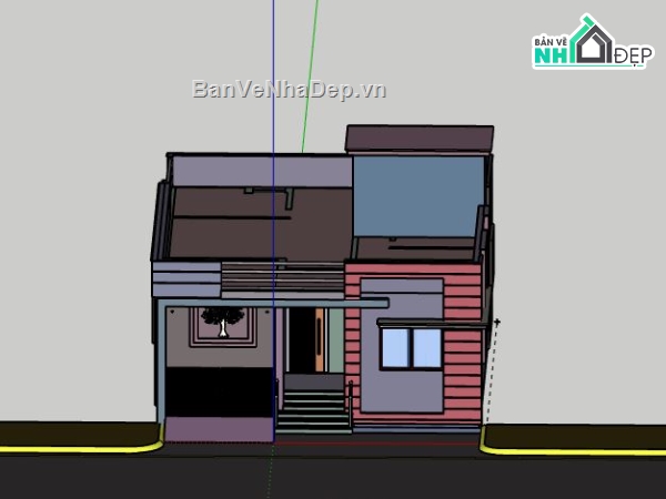 Nhà phố 1 tầng,model su nhà phố 1 tầng,file su nhà phố 1 tầng