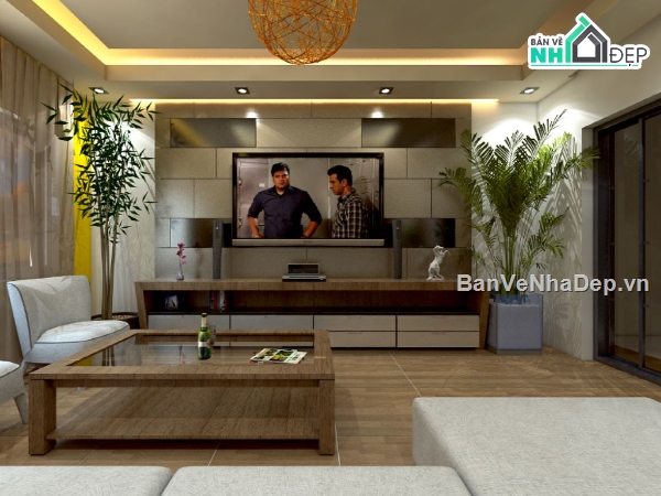 phòng khách hiện đại,phòng khách sketchup,nội thất phòng khách