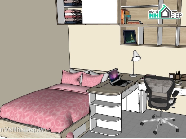nội thất phòng ngủ,Sketchup mẫu nội thất,nội thất phòng ngủ cho bé,nội thất phòng bé