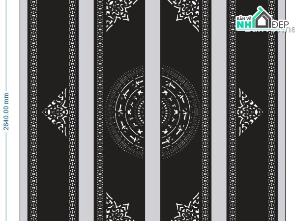 Cổng 4 cánh trống đồng,File dxf cổng trống đồng,dxf cổng trống đồng,cổng trống đồng cnc