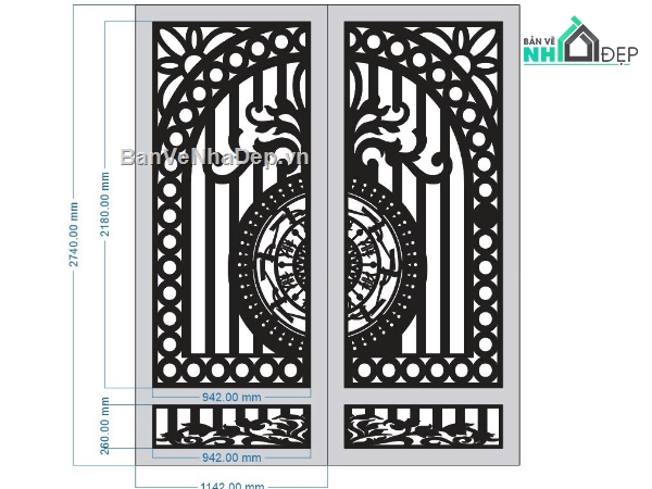 Cổng 2 cánh,file dxf Cổng 2 cánh,cổng 2 cánh cnc