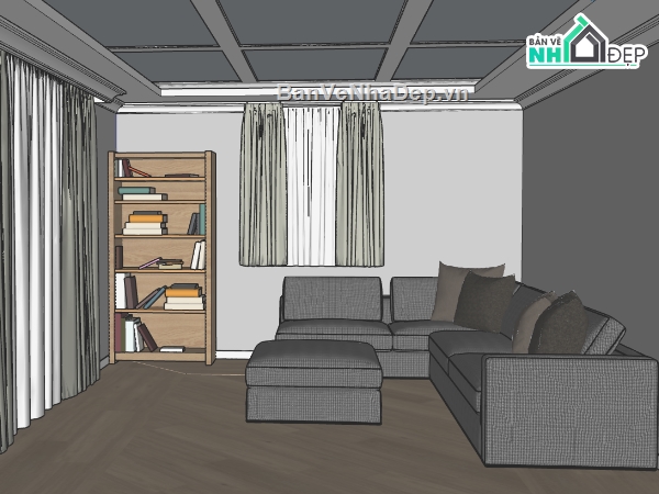 phòng khách đẹp,sketchup phòng khách,File sketchup phòng khách đẹp