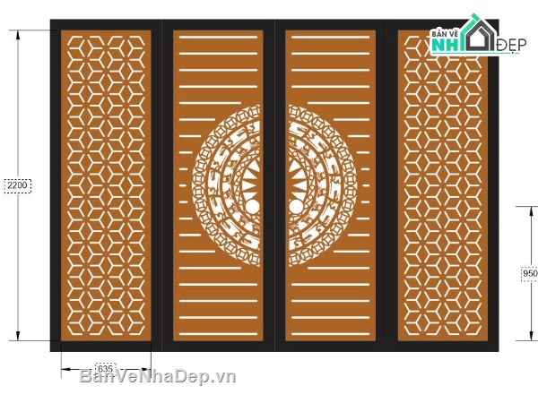 trống đồng,mẫu cổng 4 cánh,cổng cnc