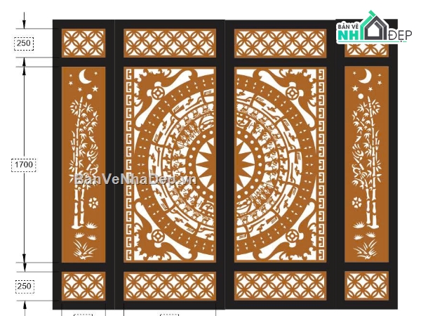 cổng 4 cánh cnc,Mẫu cổng 4 cánh cnc,cổng dxf