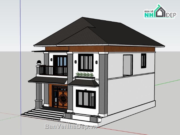 Biệt thự 2 tầng,model su biệt thự 2 tầng,file su biệt thự 2 tầng