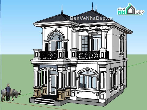 biệt thự 2 tầng,biệt thự đẹp 2,Thiết kế biệt thự,mẫu biệt thự