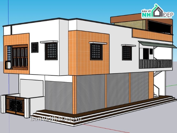 file su biệt thự,model su biệt thự,sketchup biệt thự