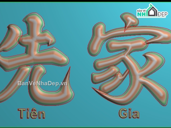 chữ nho Phụng gia tiên cnc,chữ phụng gia tiên,chữ phụng gia tiên kèm chữ việt