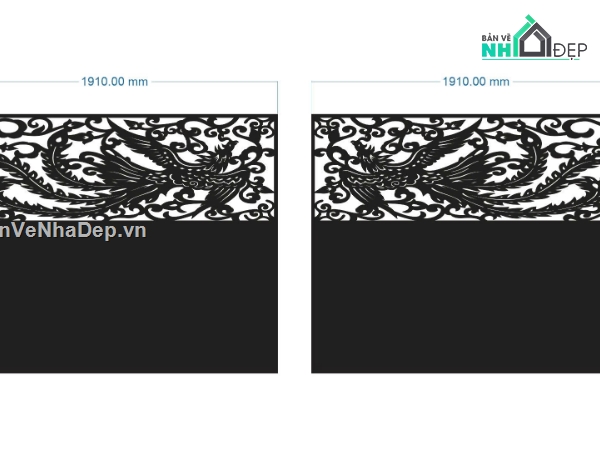 cổng chim phượng,cổng 2 cánh cnc,file cnc cổng 2 cánh