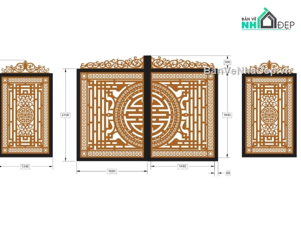 cổng chữ thọ cnc,cổng phụ cnc,chùa,cổng chùa