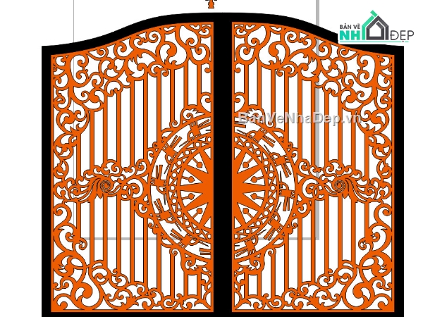 cnc cổng 2 cánh,dxf cổng 2 cánh đẹp,cổng 2 cánh cắt cnc,mẫu cổng 2 cánh