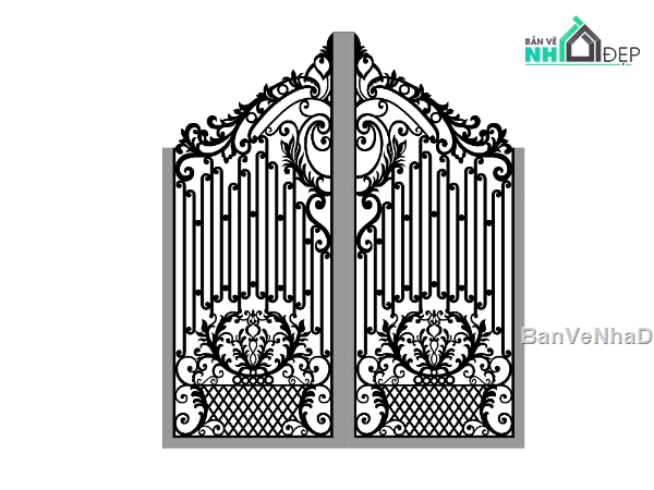 cn cổng 2 cánh,cổng cá cnc,2 cánh cnc