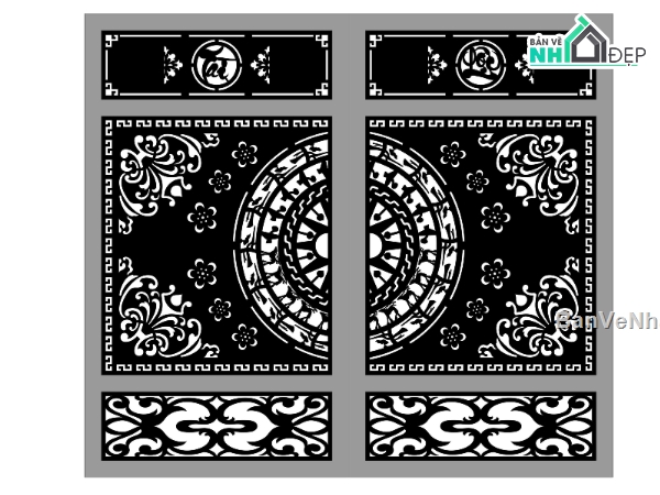 cổng 2 cánh dxf,file cnc cổng 2 cánh,mẫu cnc cổng 2 cánh