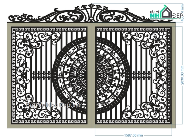 trống đồng,cổng 2 cánh cnc,file cnc cổng 2 cánh,autocad mẫu cổng 2 cánh cnc
