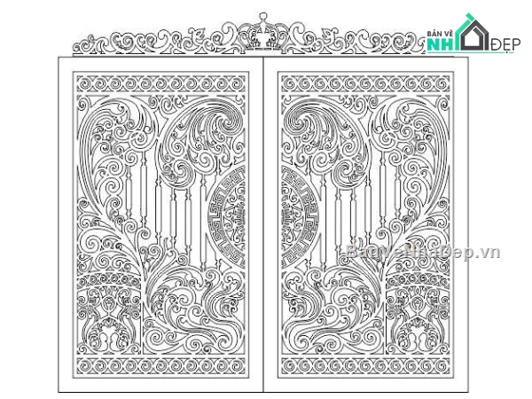 cổng 2 cánh,file cnc cổng 2 cánh,mẫu cnc cổng 2 cánh