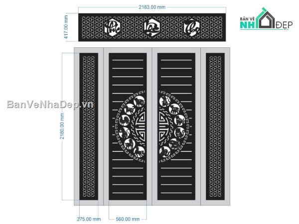 Mẫu cổng 4 cánh cnc,cổng 4 cánh cnc,cnc 4 cánh