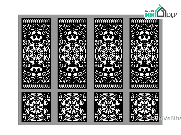 cổng 4 cánh cnc,cổng dxf,cnc 4 cánh