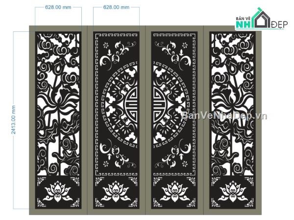 Mẫu cổng 4 cánh cnc,cổng 4 cánh cnc,cnc 4 cánh