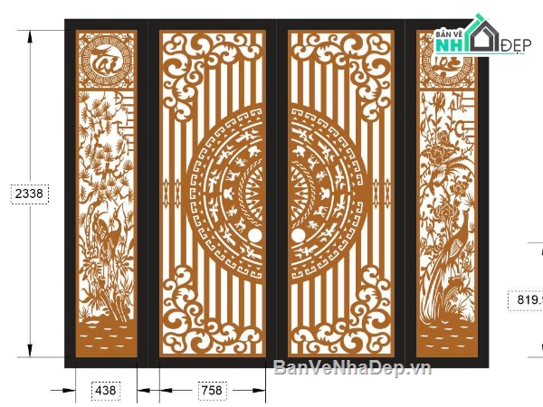 Mẫu cổng 4 cánh cnc,cổng dxf,cổng cnc