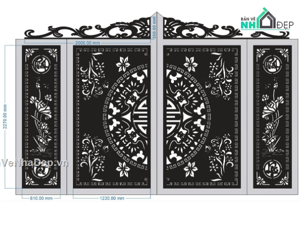 mẫu cổng 4 cánh,file cnc cổng 4 cánh,mẫu cnc cổng 4 cánh