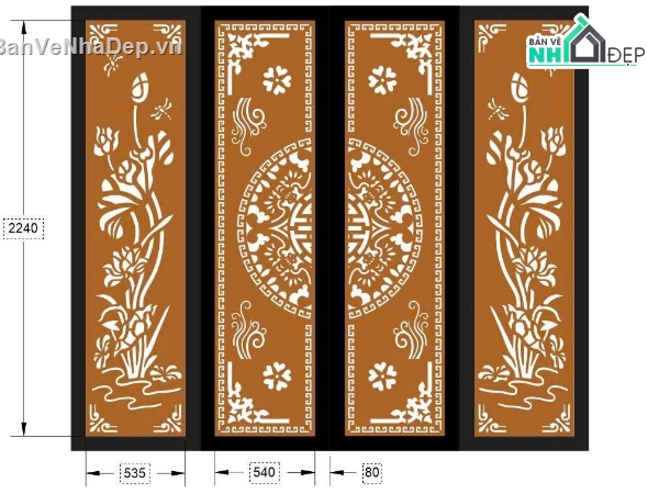mẫu cổng 4 cánh,mẫu cổng,file cnc cổng